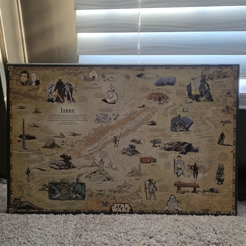 NWT Star Wars Universe Map Wooden Wall Art